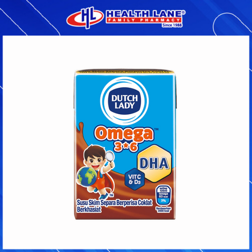 DUTCH LADY MILK UHT OMEGA 3*6 125ML - CHOCOLATE 